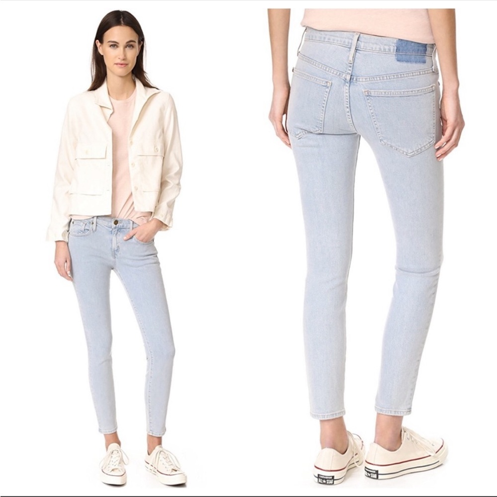 THE GREAT. The Skinny Skinny Jeans in Worn Blue Size 30